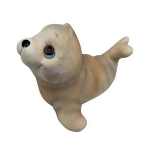 Vintage 1980s Simson Giftware Baby Seal Bisque Porcelain Figurine